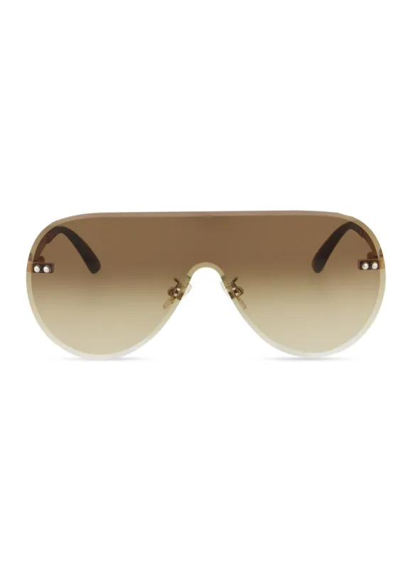 Chain Arm Rimless Aviator Sunglasses sold by Rainbow