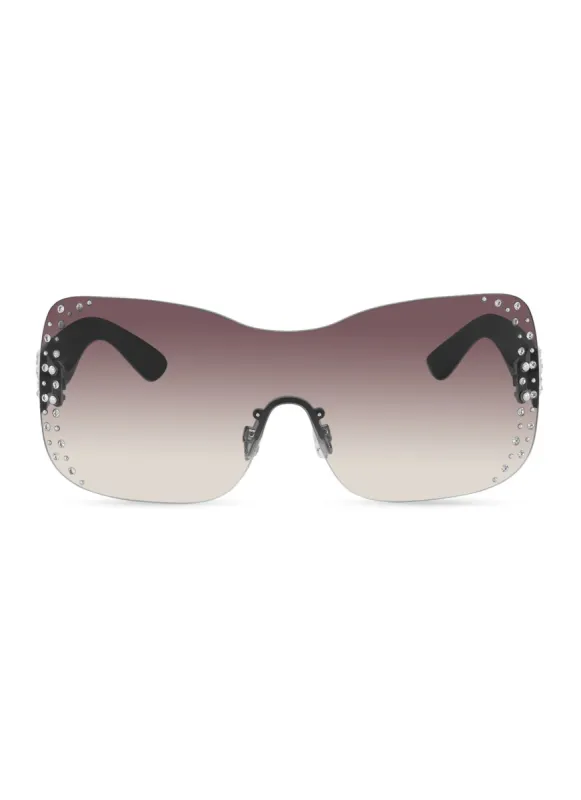 Rhinestone Studded Butterfly Rimless Sunglasses sold by Rainbow
