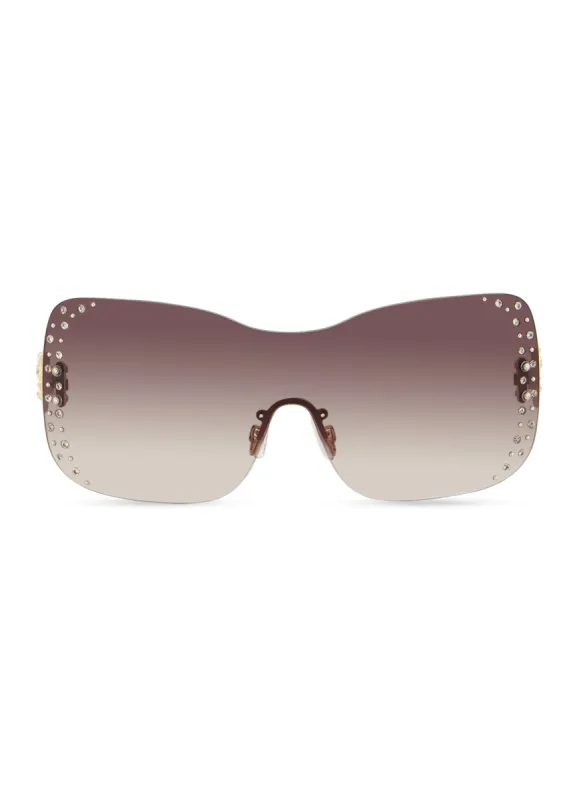 Rhinestone Studded Butterfly Rimless Sunglasses sold by Rainbow