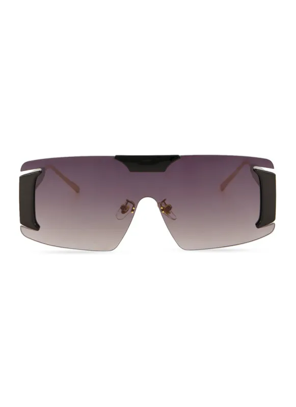 Contrast Retro Shield Sunglasses sold by Rainbow