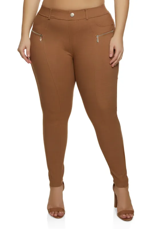Plus Size Zip Detail Hyperstretch Pants sold by Rainbow