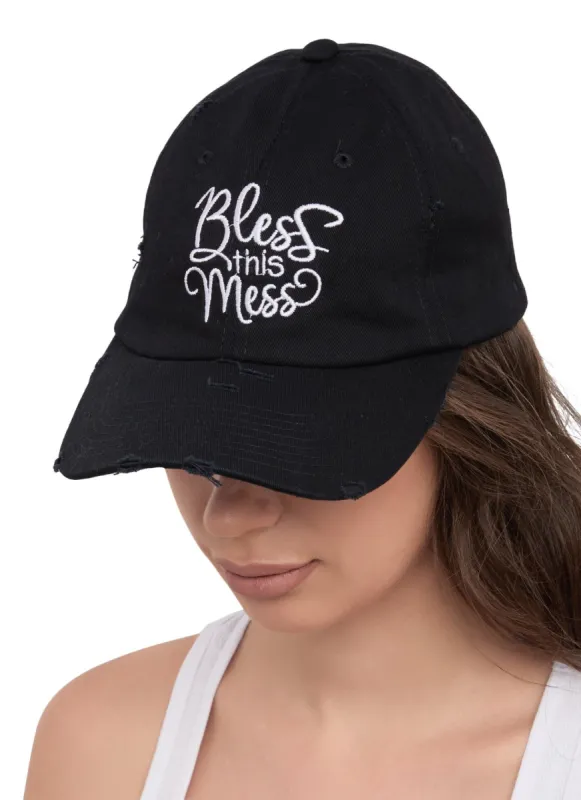 Bless This Mess Distressed Baseball Hat sold by Rainbow
