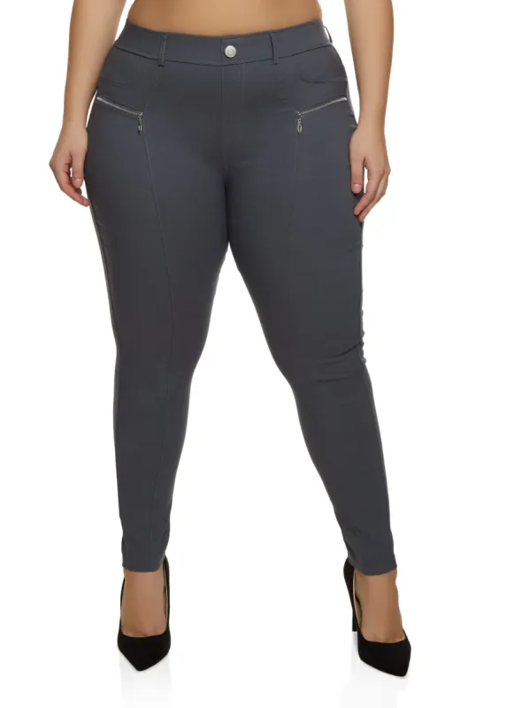 Plus Size Zip Detail Hyperstretch Pants sold by Rainbow