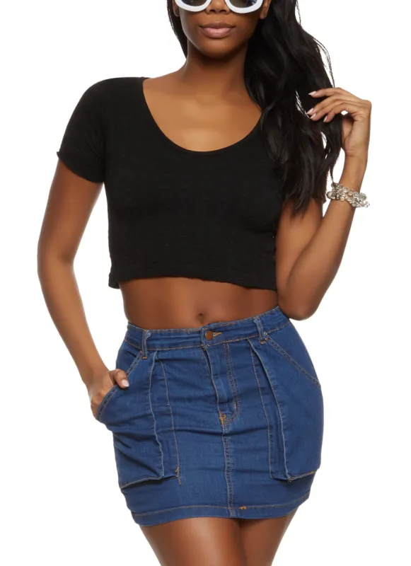 Seamless Textured Knit Crop Top sold by Rainbow