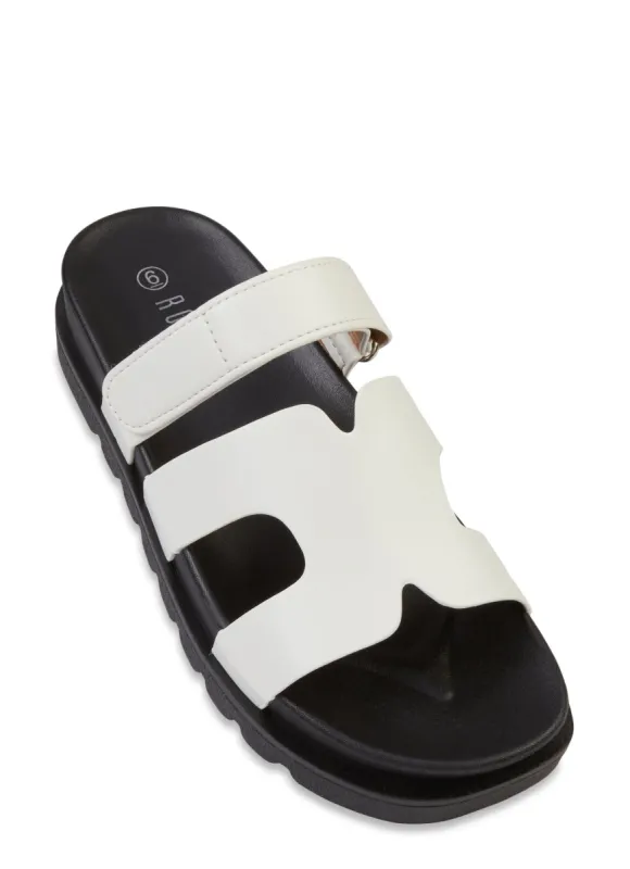 Velcro Strap H Band Slide Sandals sold by Rainbow