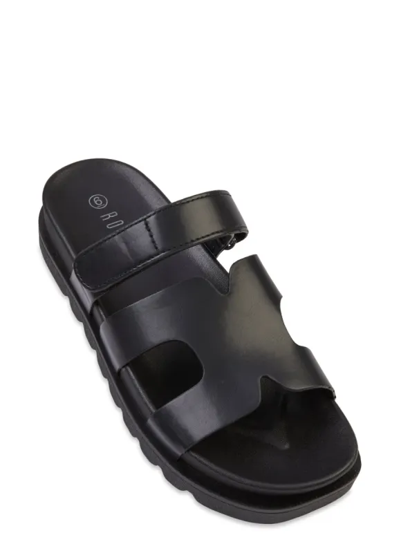 Velcro Strap H Band Slide Sandals sold by Rainbow