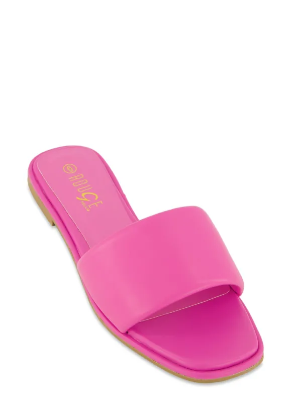 Single Band Square Toe Slide Sandals sold by Rainbow