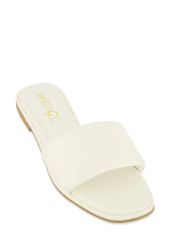 Single Band Square Toe Slide Sandals sold by Rainbow