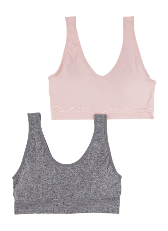 Plus Size Lace Trim Comfort Bra 2 Pack sold by Rainbow