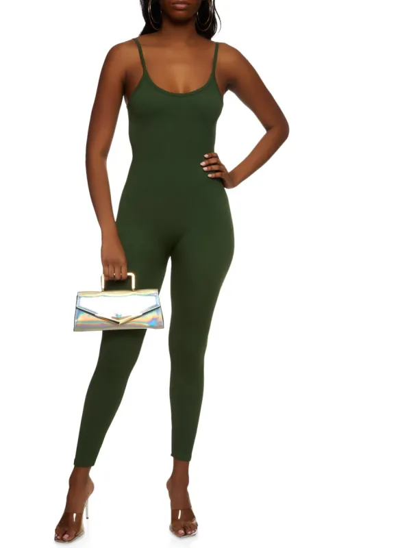 Ribbed Scoop Neck Cami Catsuit sold by Rainbow