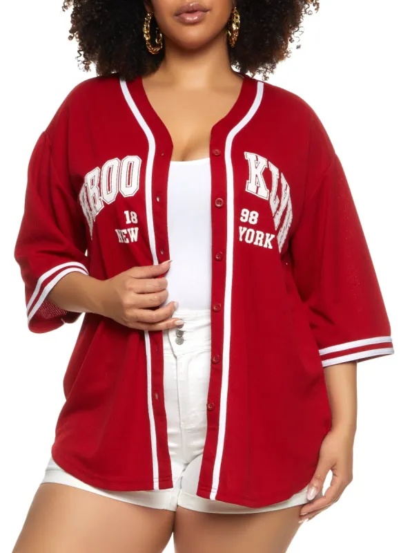 Plus Size Brooklyn 1898 New York Baseball Jersey sold by Rainbow