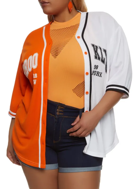 Plus Size Brooklyn 1898 Graphic Baseball Tee sold by Rainbow