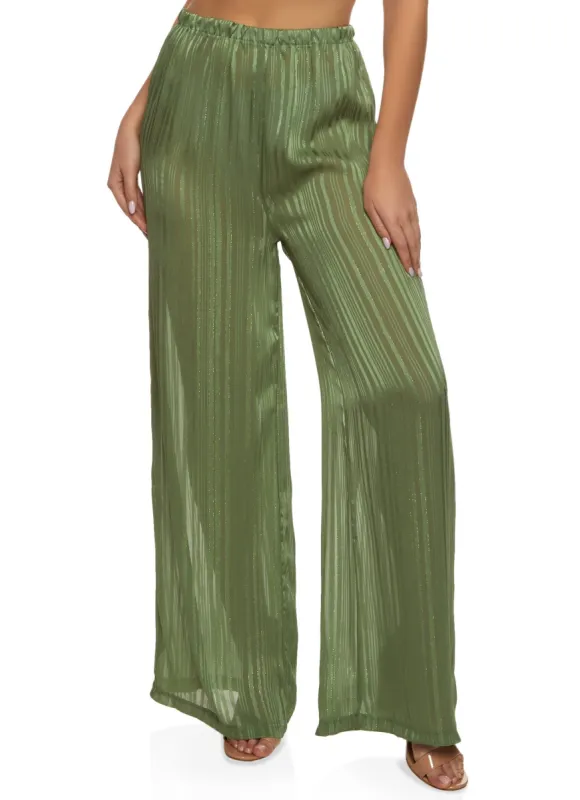 Lurex Shadow Stripe Palazzo Pants sold by Rainbow