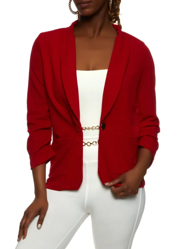 Crepe Knit Chain Detail Blazer sold by Rainbow