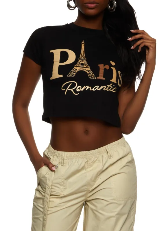 Paris Romantic Cropped Tee sold by Rainbow
