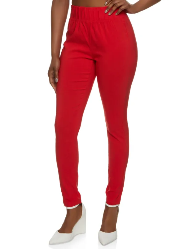 Solid High Waist Pull On Pants sold by Rainbow