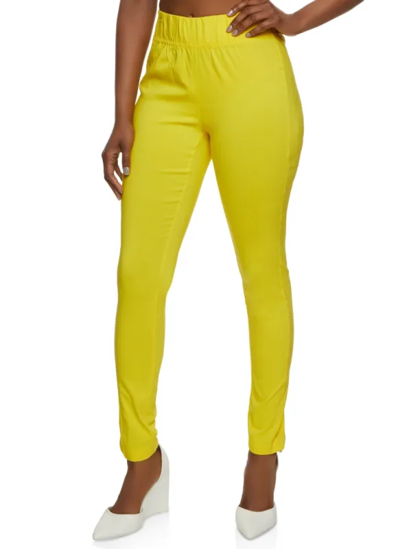 Solid High Waist Pull On Pants sold by Rainbow