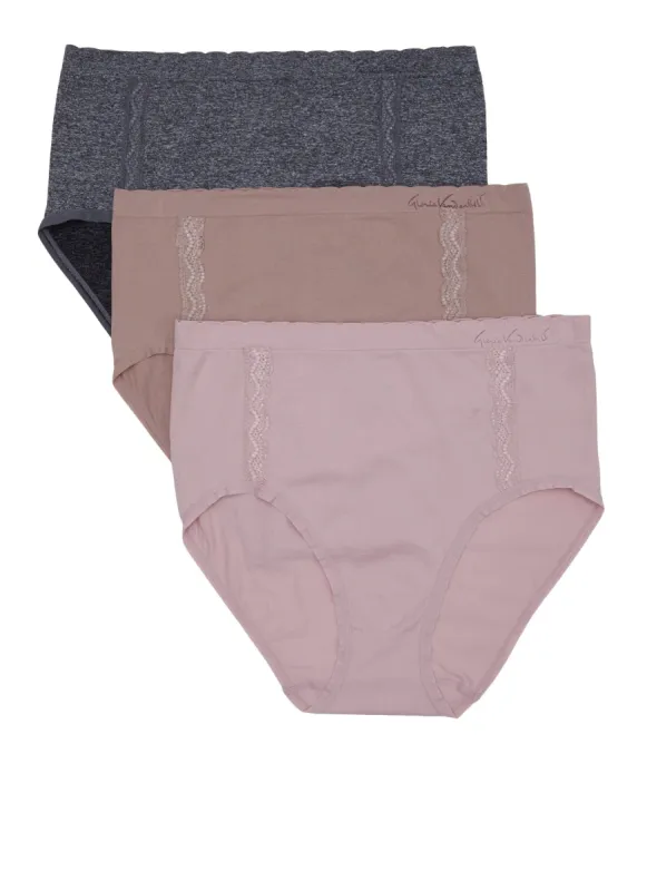 Plus Size Lace Trim Brief Panty 3 Pack made by Rainbow
