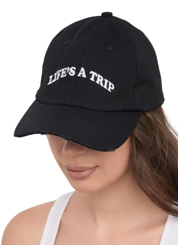 Graphic Distressed Baseball Hat sold by Rainbow