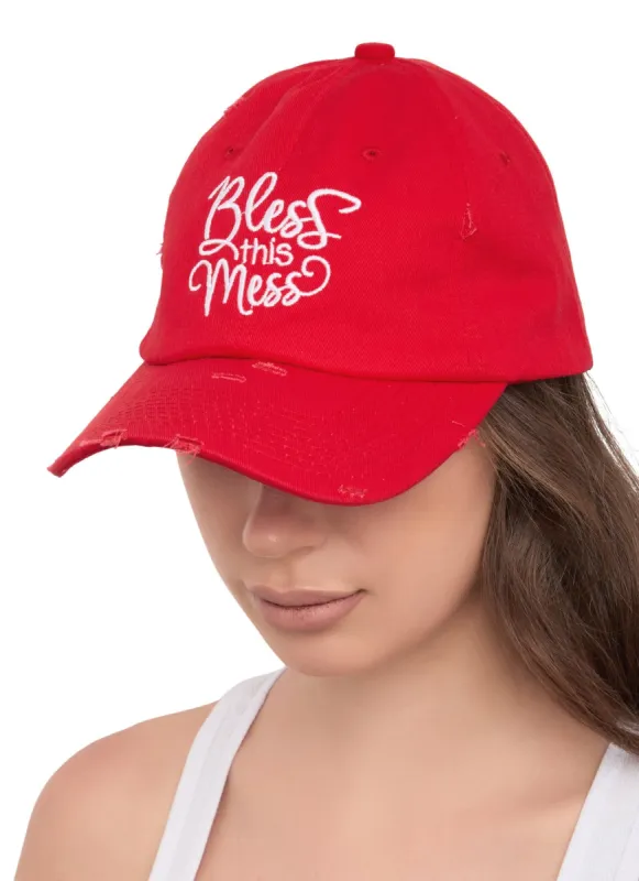 Bless This Mess Distressed Baseball Hat sold by Rainbow