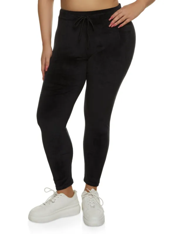 Plus Size High Waist Velour Leggings sold by Rainbow