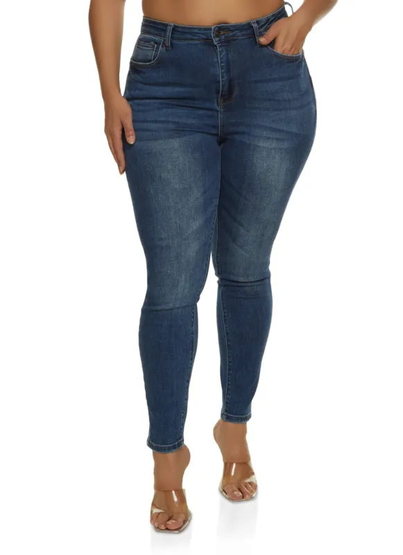 Plus Size WAX Whiskered High Waisted Jeans sold by Rainbow