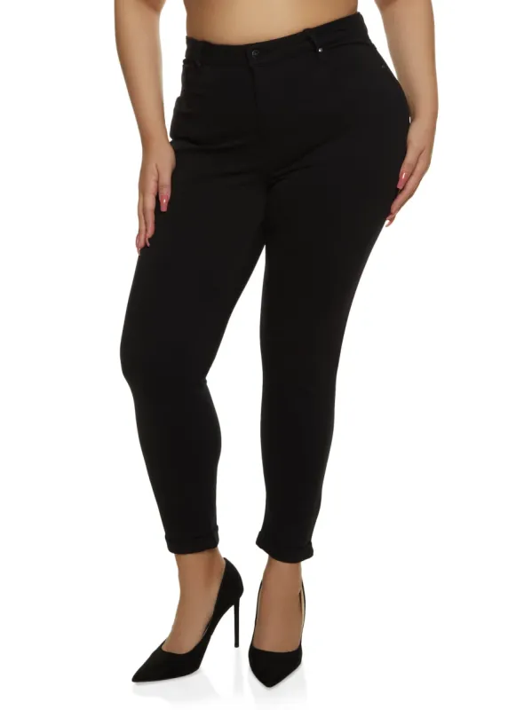 Plus Size Ponte Fixed Cuff Pants sold by Rainbow