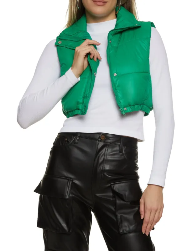 Cropped Puffer Vest sold by Rainbow