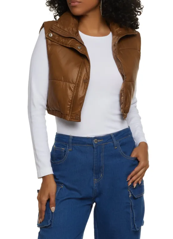 Cropped Puffer Vest sold by Rainbow