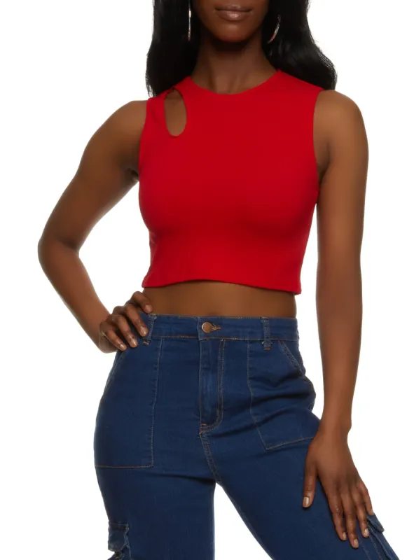 Seamless Cut Out Detail Crop Top sold by Rainbow