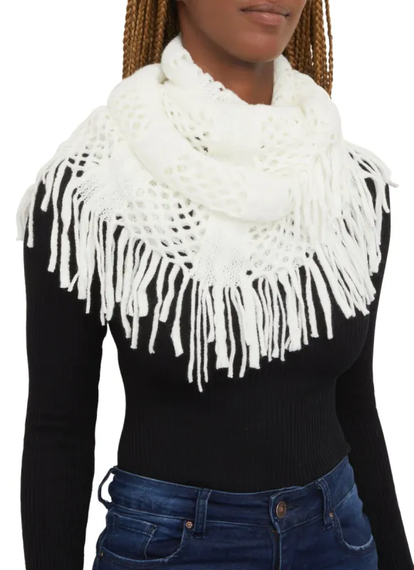 Lurex Crotchet Knit Infinity Scarf sold by Rainbow