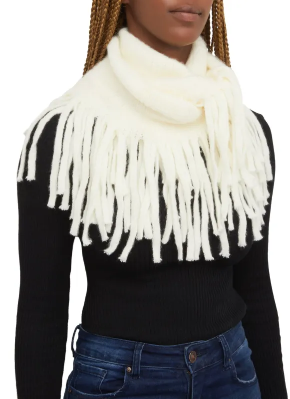 Knit Fringe Infinity Scarf sold by Rainbow