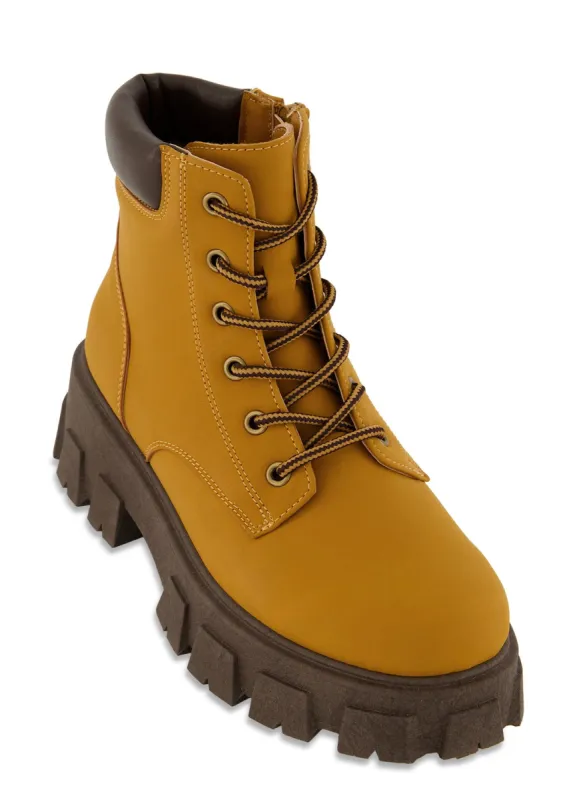 Lace Up Lug Sole Combat Boots sold by Rainbow