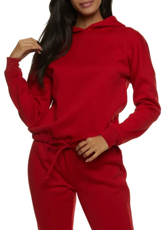 Drop Shoulder Drawstring Hem Pullover Hoodie sold by Rainbow
