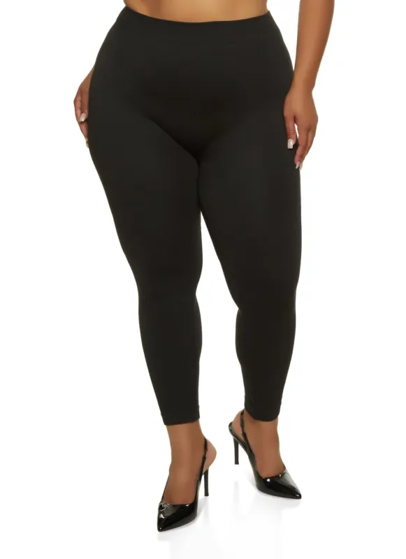 Plus Size Seamless French Terry Leggings sold by Rainbow