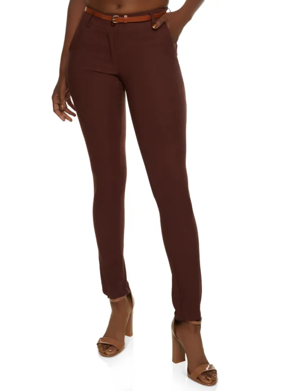 Crepe Knit Belted Dress Pants sold by Rainbow