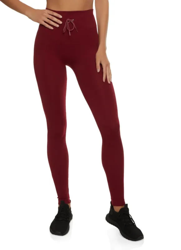 Seamless Compression Rib Front Tie Leggings sold by Rainbow