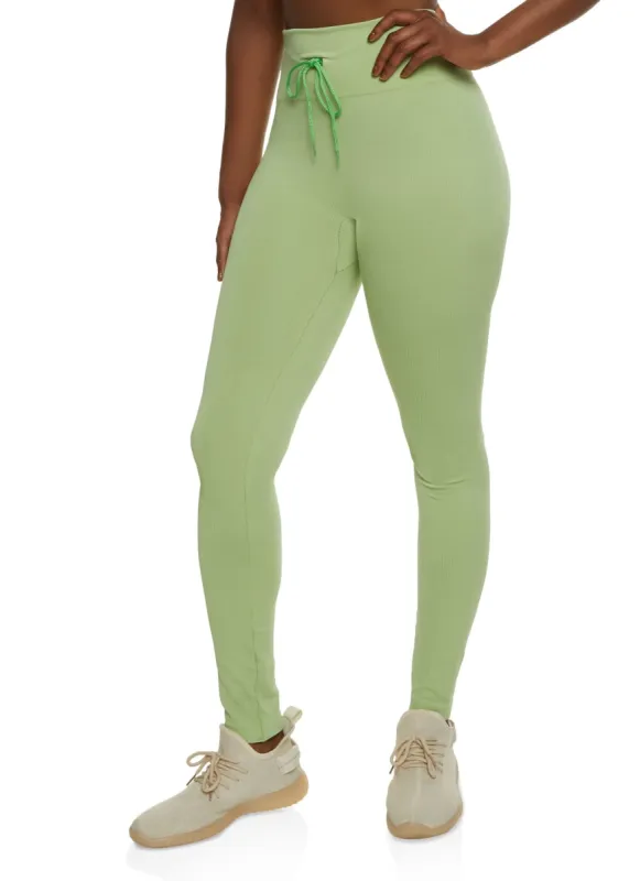 Seamless Compression Rib Front Tie Leggings sold by Rainbow