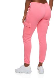 Solid Fleece Drawstring Cargo Pocket Joggers sold by Rainbow