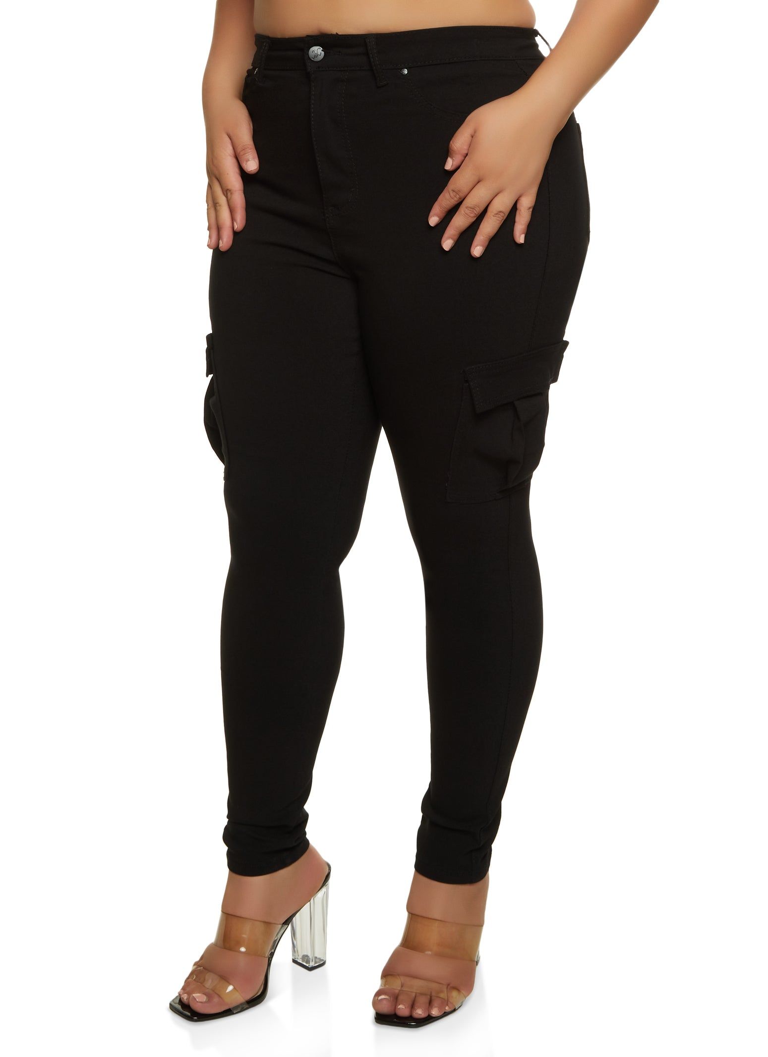 Plus Size Stretch Cargo Pocket Pants sold by Rainbow