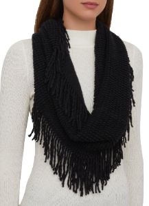 Fringe Knit Infinity Scarf sold by Rainbow