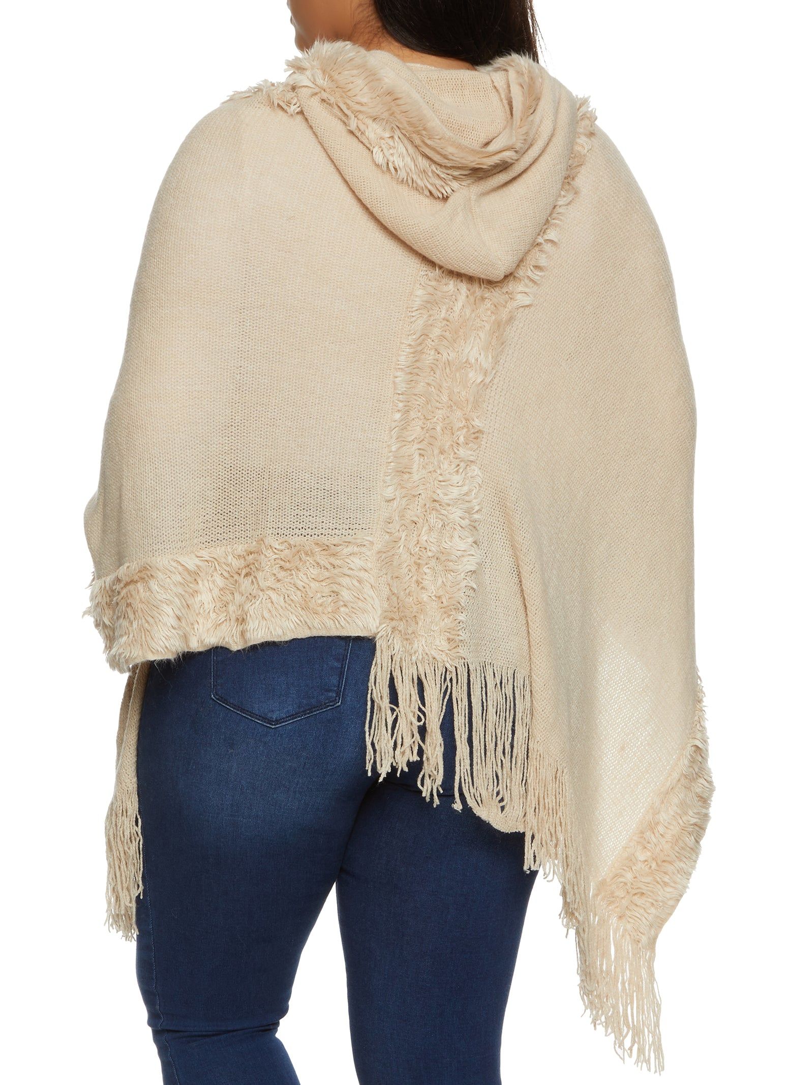 Fringe Hem Hooded Poncho sold by Rainbow product image thumbnail 2