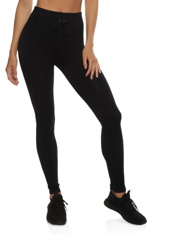 Seamless Compression Rib Front Tie Leggings sold by Rainbow
