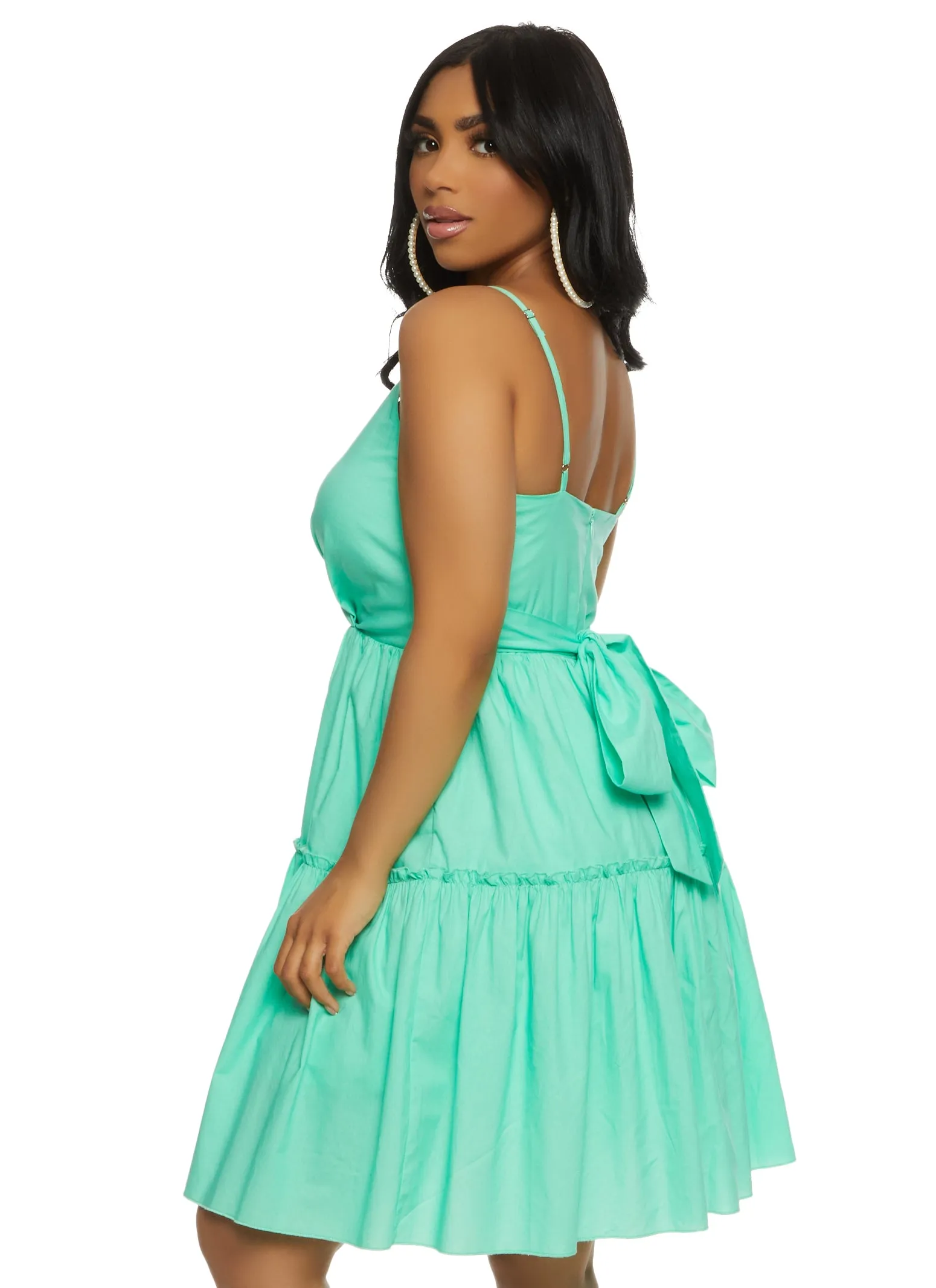 Poplin Tiered Tie Back Cami Dress sold by Rainbow product image thumbnail 3