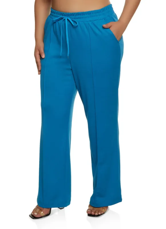 Plus Size Ponte Drawstring High Waisted Pants sold by Rainbow