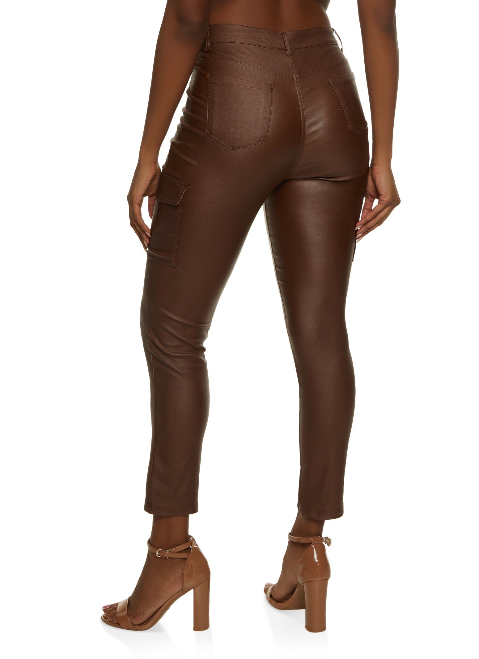 Faux Leather Cargo Pocket Skinny Pants sold by Rainbow product image thumbnail 3