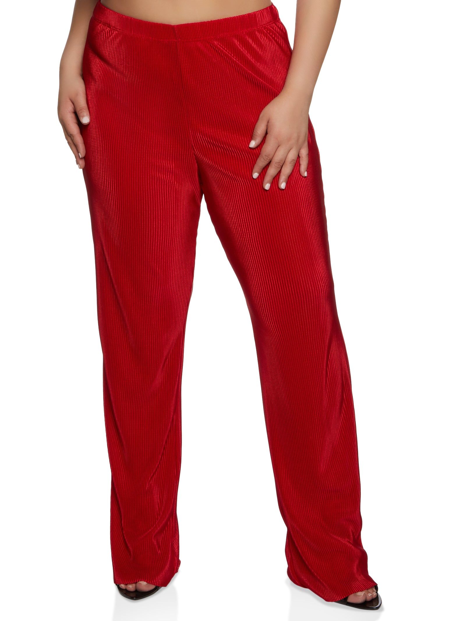 Plus Size Plisse High Waist Palazzo Pants sold by Rainbow product image thumbnail 2