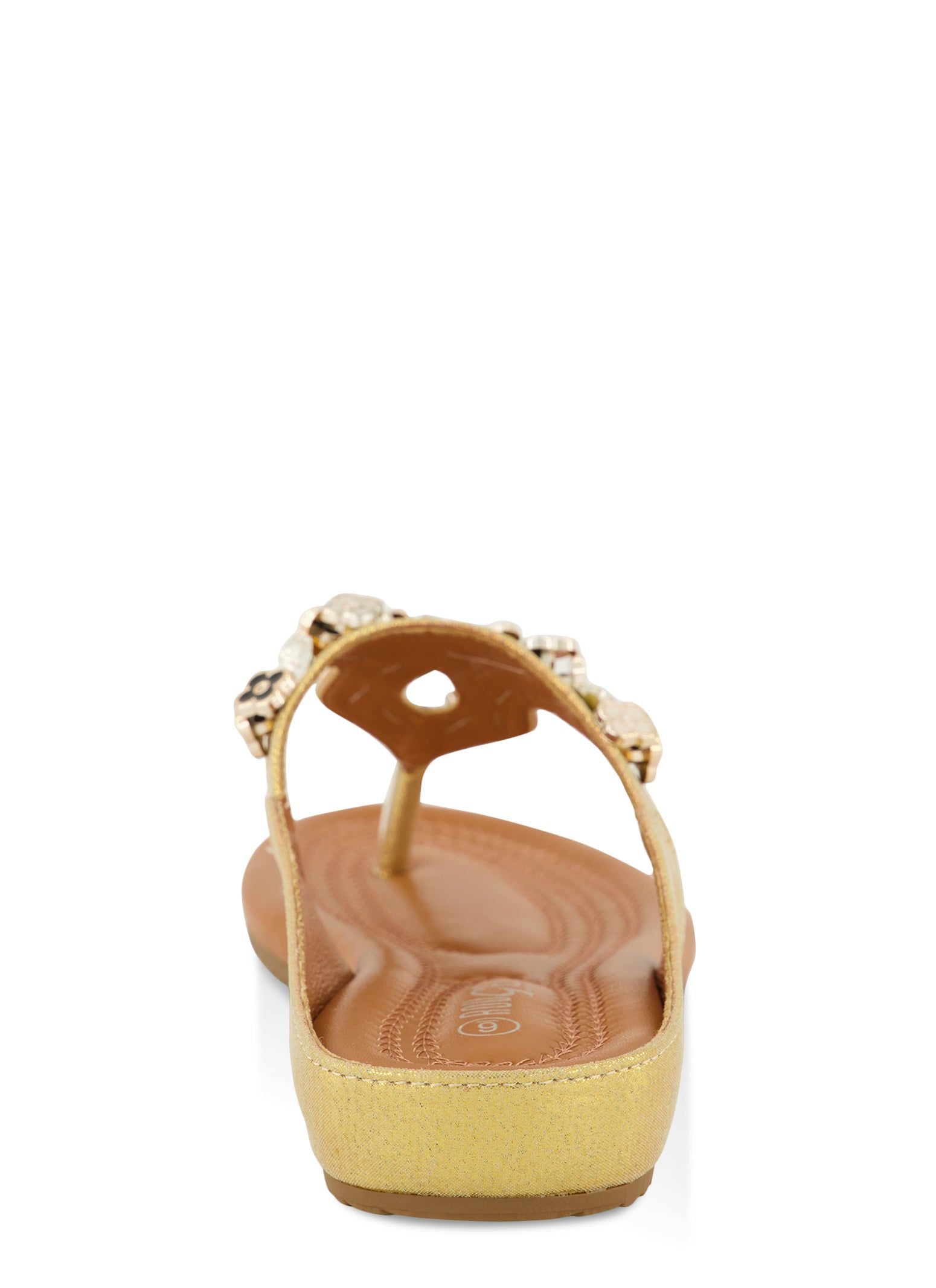 Rhinestone Beaded Flower Thong Sandals sold by Rainbow product image thumbnail 3