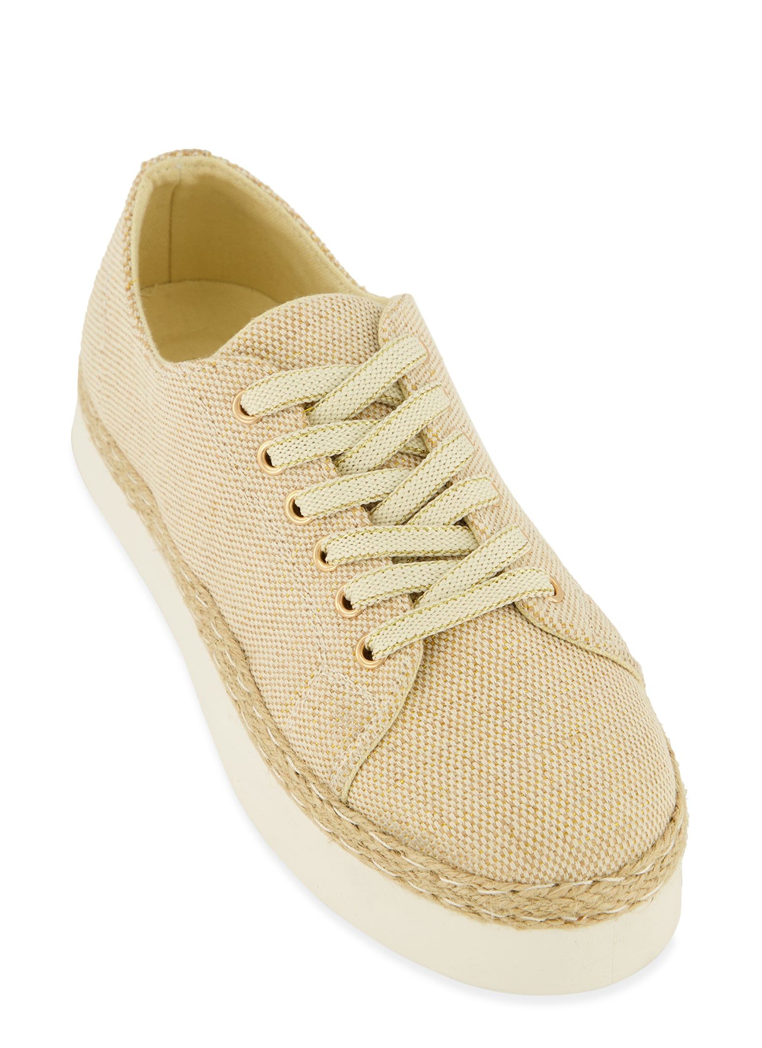 Lace Up Espadrille Platform Sneakers sold by Rainbow