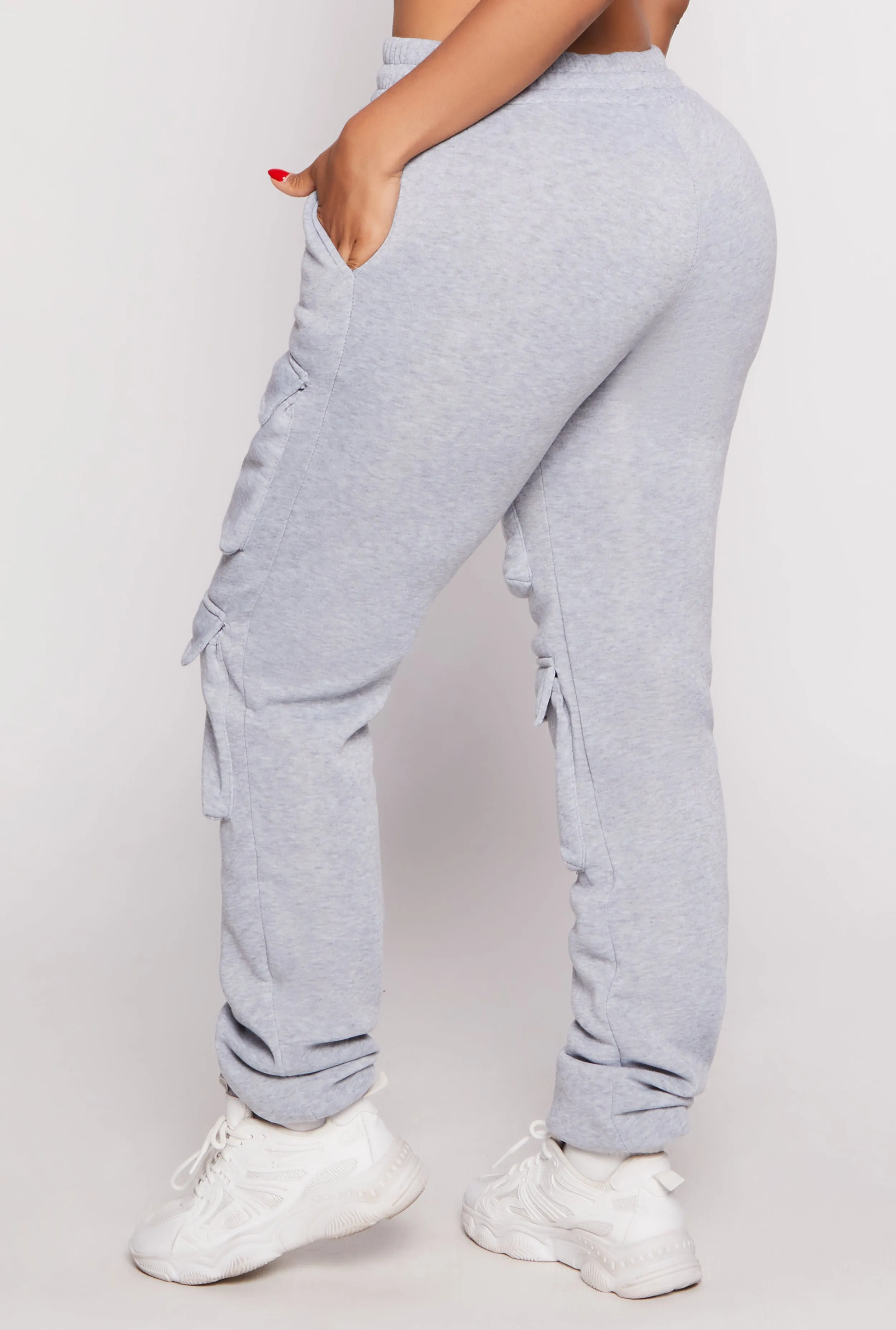 Fleece Drawstring Double Cargo Pocket Joggers sold by Rainbow product image thumbnail 3